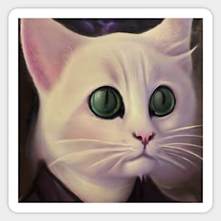 Very white cat Sticker